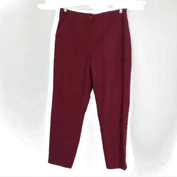 NWT Womens Petite Size 12 12P Talbots Cotton Canvas Cargo Slim Leg Pants - Picture 2 of 3